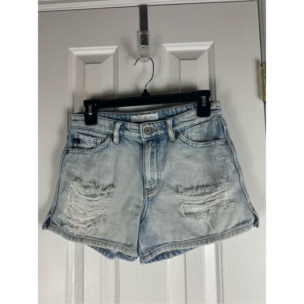 Kancan Womens Denim Grunge Shorts Size XS
